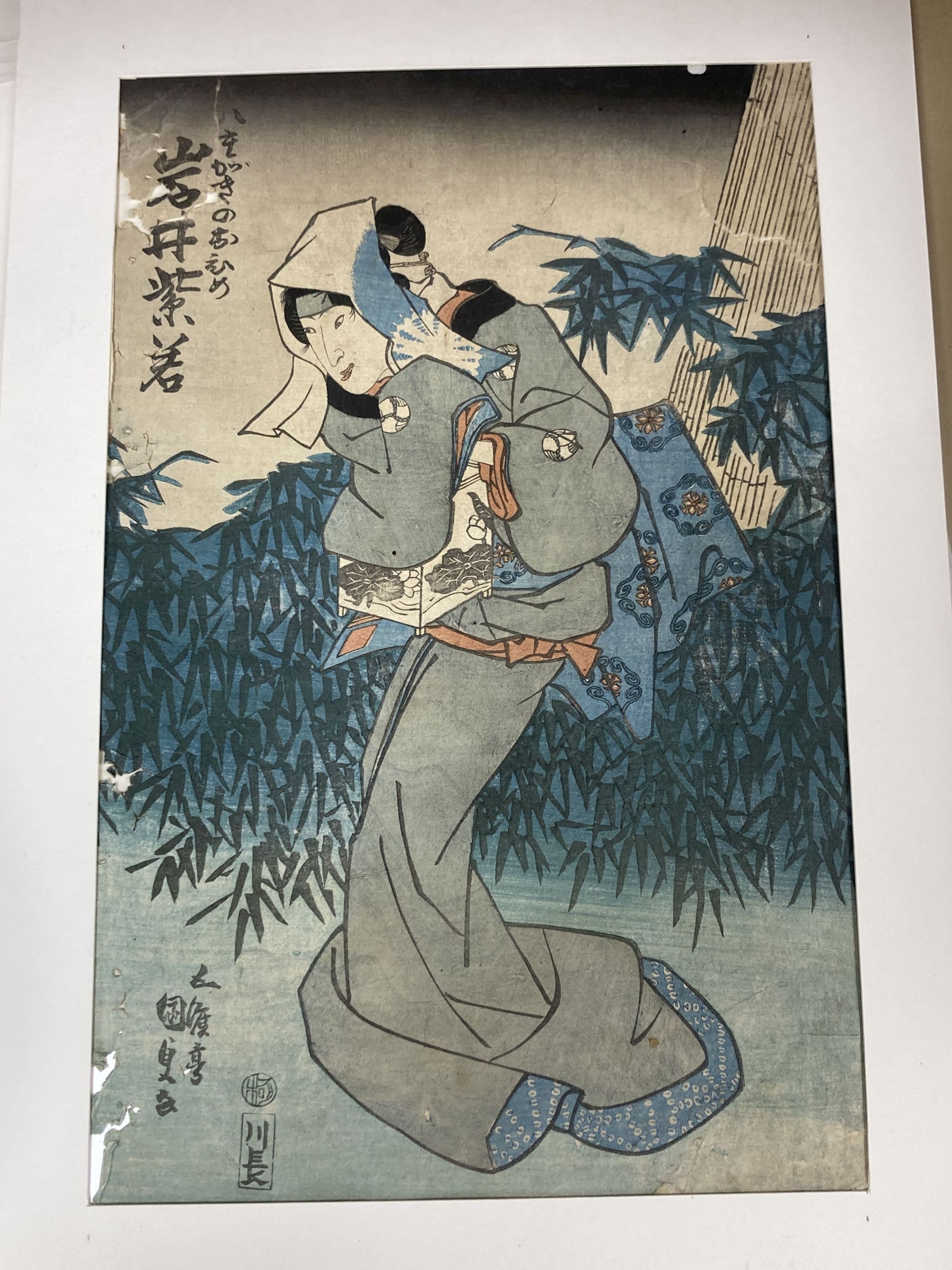 A group of assorted unframed Japanese woodblock prints, largest 36 x 23cm